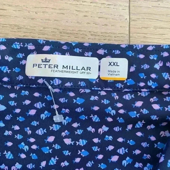 Peter Millar Blue Patterned Polo Shirt - Picture 3 of 7